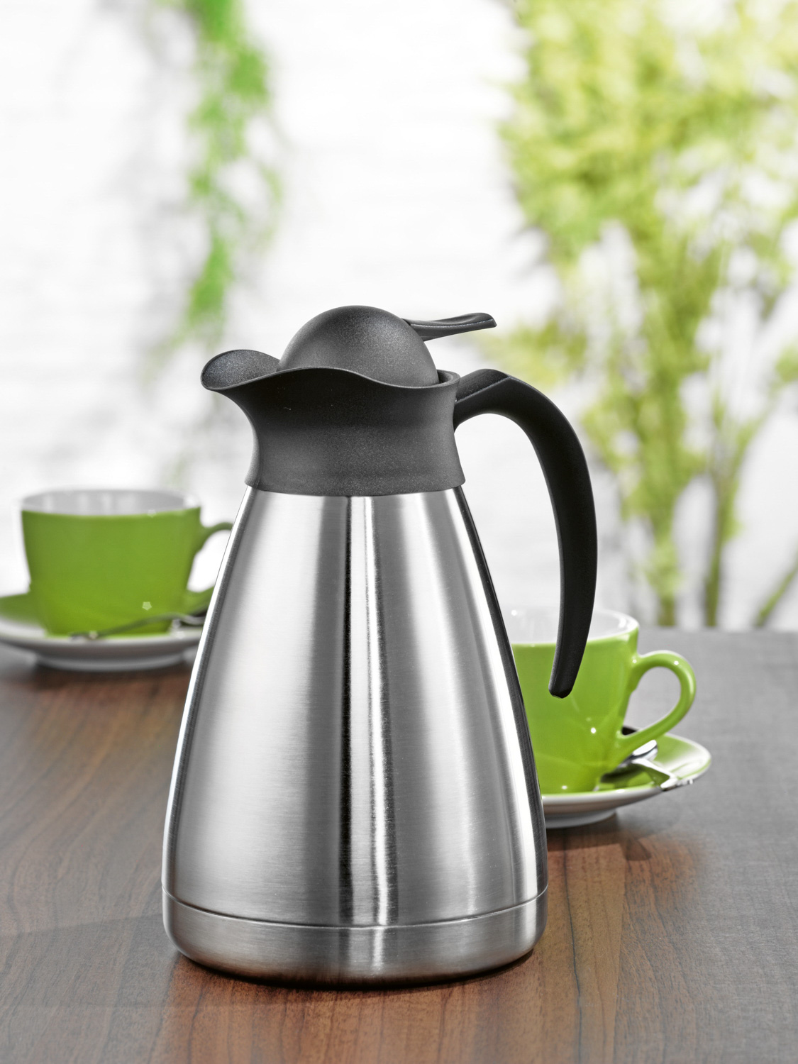 Isolierkanne THERMOART, Inhalt: 1,0 Liter, Höhe: 230 mm, Einhandbedienung, doppelwandiger, mattierter Edelstahl,