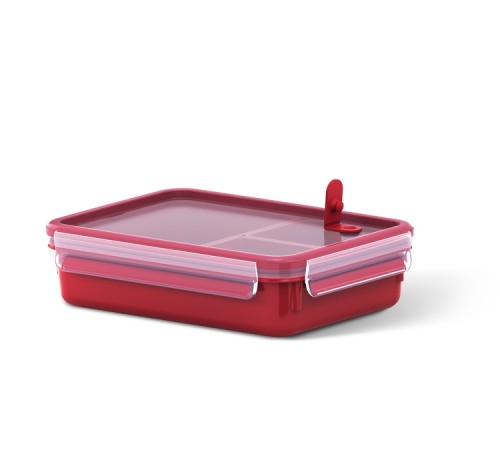 Emsa CLIP & MICRO Mikrowellendose 1,2 Liter mit 3 Einsätzen - mit Mikrowellenventil - Made in Germany