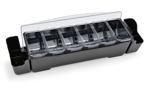 Zutatenbehälter. 6 Einsätze á 0,7 ltr. Gestell aus ABS Kunststoff, Deckel und Einsätze