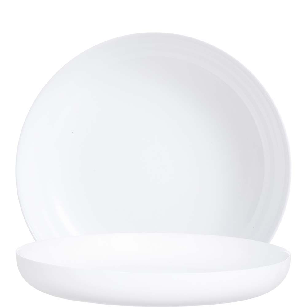 Suppenteller tief EVOLUTIONS, Durchm. 17 cm, Farbe: weiss, aus Opalglas (gehärtet), in Coupteller-Form, ohne breite "Fahne"