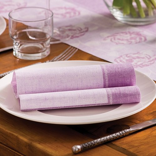 50 Servietten "ROYAL Collection" 1/4-Falz 40 cm x 40 cm flieder "Linum" von PAPSTAR