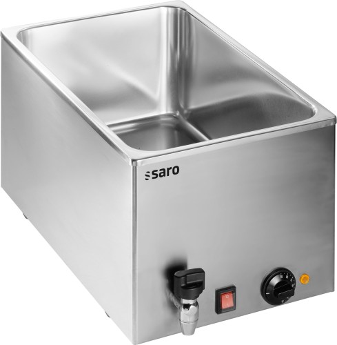 SARO Bain Marie Modell BMH 210 mit Hahn Made in Europe - Material: Edelstahl - Für 1/1 oder 2 x 1/2 oder 3 x 1/3 GN-Behälter -