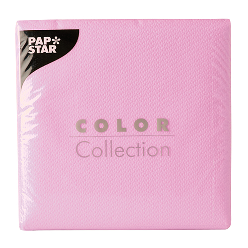 100 Servietten, 1-lagig 1/4-Falz 33 cm x 33 cm rosa von PAPSTAR