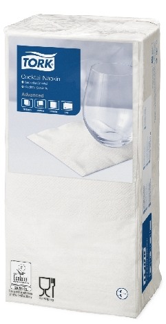 Tork Cocktailserviette, 2-lagig, 24 x 24 cm, 1/4 Falz, Inhalt: 200 Stück, Farbe: weiss
