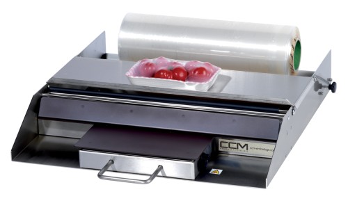 SARO Stretchfolien Verpackungsmaschine Modell PFE11 Made in Europe - Material: Edelstahl / Kunststoff - Für Frischhaltefolienroller bis