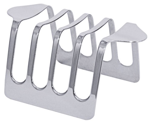 Toastständer für 4 Scheiben aus Edelstahl 18/10, hochglänzend, für 4 bzw. 6 Scheiben Toastbrot, schwere Qualität Tiefe: 5 cm,