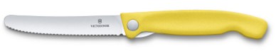 Victorinox Gemüsemesser faltbar , Swiss Classic, Wellenschliff mit einklappbarer Klinge Farbe: gelb