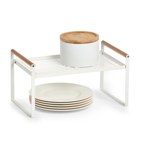 Universalregal, Metall/Holz, weiß. Länge: 345 mm. Breite: 215 mm. Höhe: 180 mm