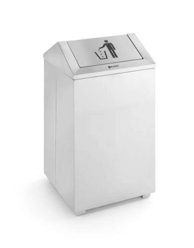 Abfalleimer 43 Liter. Komplett aus Edelstahl. Mit Schwingdeckel.