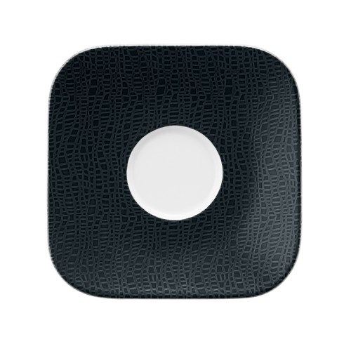 Seltmann Kombi-Untere eckig groß 16x16 cm M5387, eckig, Form: Coup Fine Dining, Dekor: 57350 schwarz, hohe Kantenschlagfestigkeit