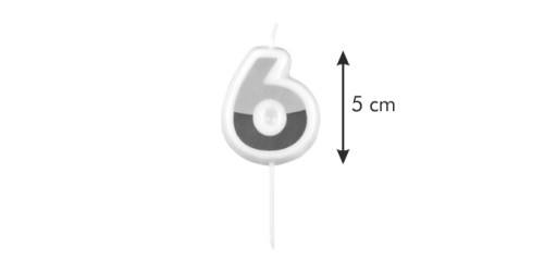 Tortenkerze DELICIA KIDS, Sechs, blau