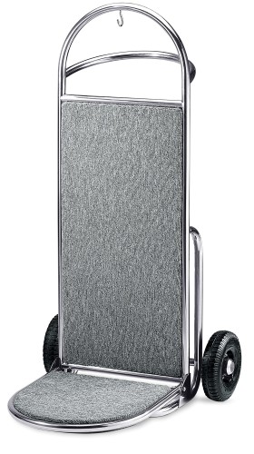 Gepäckkarre. silberfarben. Edelstahl. Räder Ø 20 cm, Rohrrahmen Ø 2,5 cm, klappbare