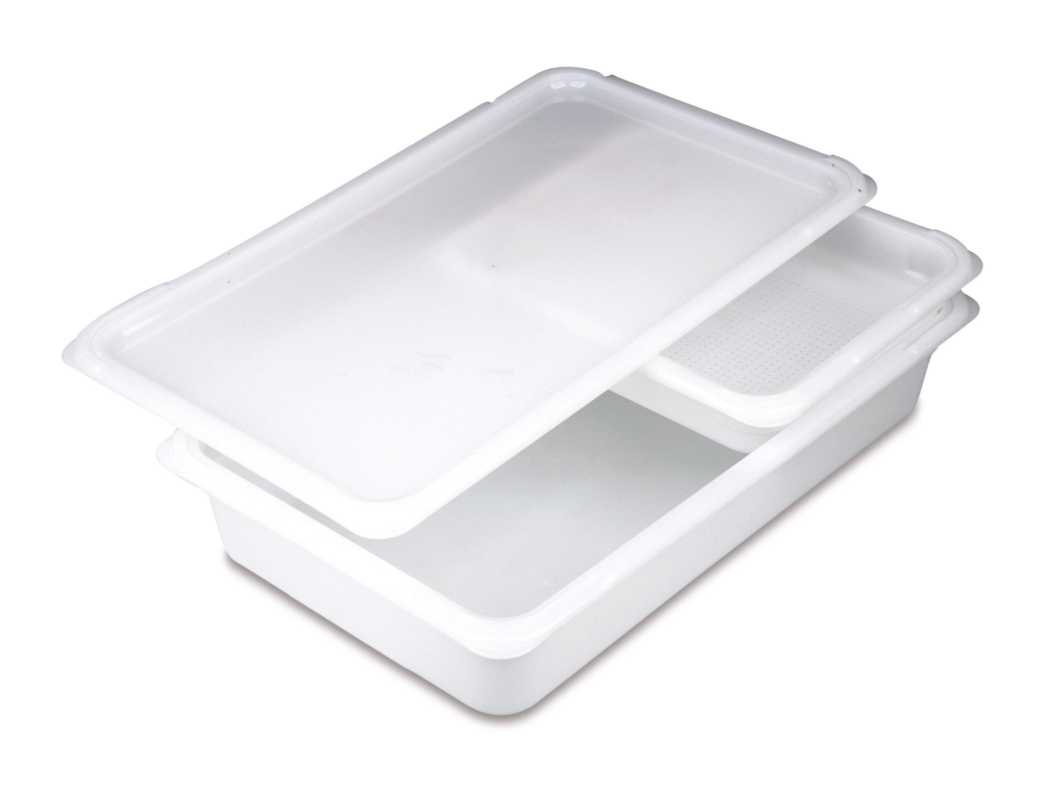 ARAVEN Panierschale GN 1/1 mit perforiertem Einsatz und Deckel