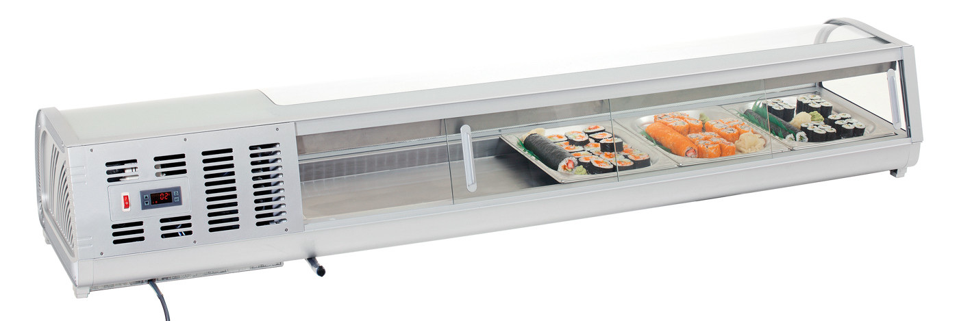 Bartscher Kühlaufsatz SushiBar GL2-1800 | Frequenz: 50 Hz | Maße: 180 x 42,5 x 295 cm. Gewicht: 45,1 kg