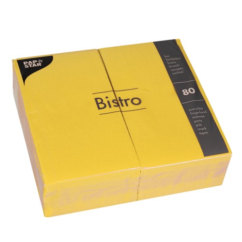 80 Servietten, 2-lagig 1/6-Falz 40 cm x 32 cm gelb von PAPSTAR