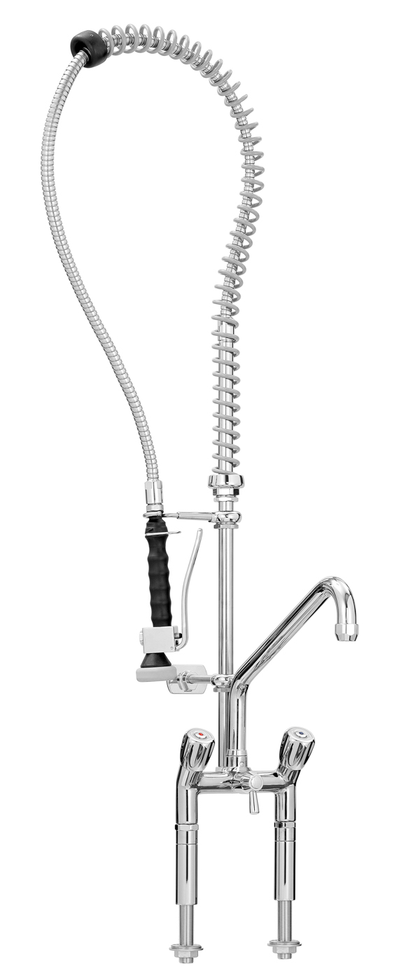 Bartscher Zweigriffmischer 40L-1802B | Durchflussbei 3 bar: Auslaufmenge: 16 L / Min.,Strahlregler: 40 L / Min.| 51,5 x 41,5 x 1220