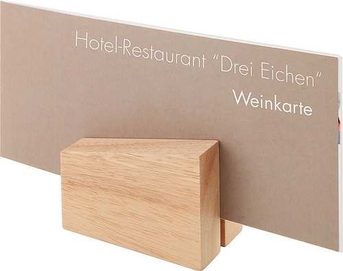 Kartenhalter, 2er Set 8,5 x 6 cm, H: 4,5 / 8,5 cm Holz, senkrecht und waagerecht verwendbar nicht spülmaschinengeeignet