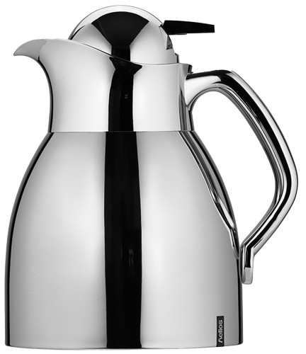 Helios Edelstahl-Isolierkanne Rondo Push 0,6 l