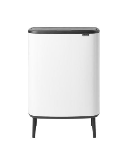 Bo Touch Bin Mülleimer Hi 60 Liter, Brabantia - Design-Abfalleimer extra hoch auf Beinen mit zwei Kunststoff-Inneneimern (2x 30 Liter) zur