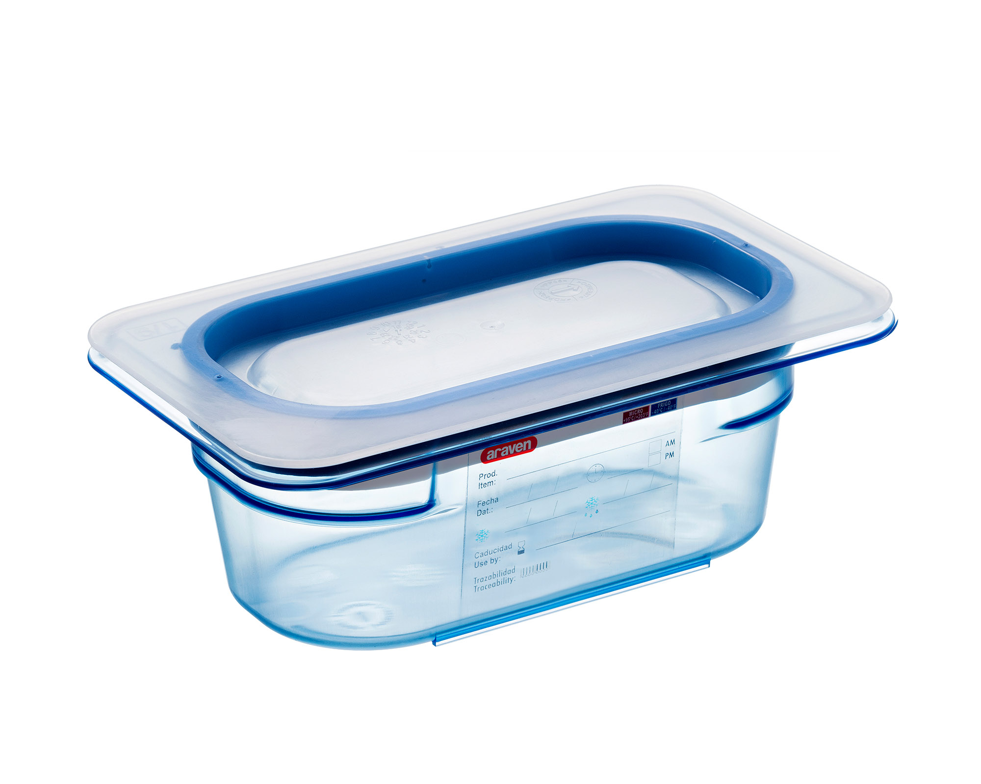 ARAVEN luftdichter Behälter mit Deckel GN 1/9 65mm Höhe und 0,4 Liter Fassungsvermögen, BPA-frei