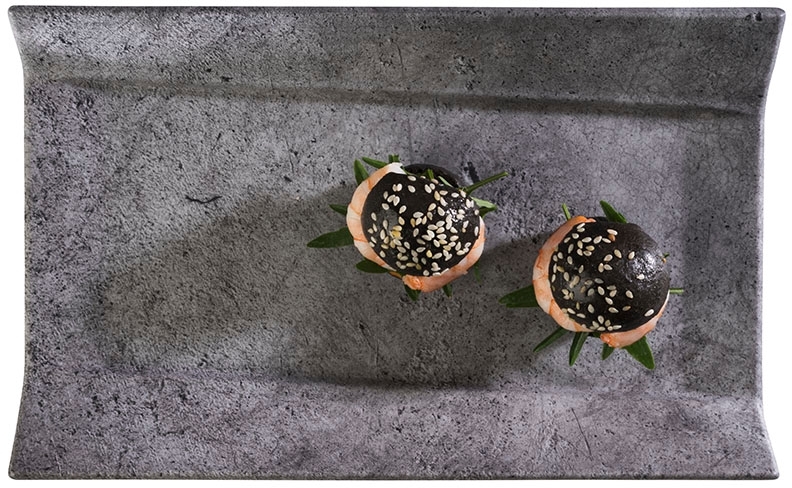 GN 1/4 Tablett -ELEMENT- 26,5 x 16,2 cm, H: 3,5 cm Melamin Fabe: Betonoptik spülmaschinengeeignet stapelbar nicht