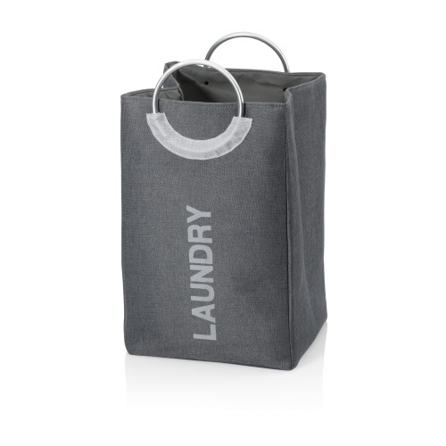 KELA Wäschesack Palma 100%Polyester granitgrau 36,0x30,0x56,0cm
