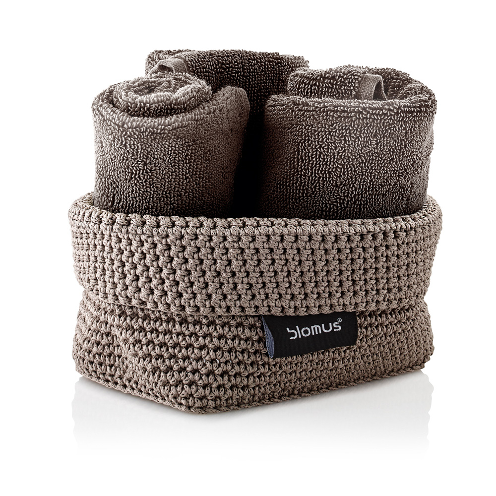 Häkelkorb -TELA- Taupe - Size M. Material: Kunstfaser. Von Blomus.