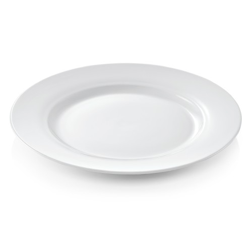 Teller, Flache Ausführung. Material: Porzellan. Durchmesser: 27 cm.