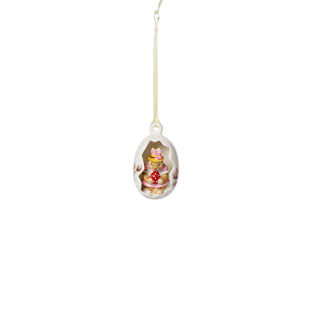 Villeroy und Boch Ei-Ornament Anna, Blüten rosa - Maße: 4,3 x 4,3 x 7,2 cm / Inh.: 45 L / Ser.: Bunny Tales