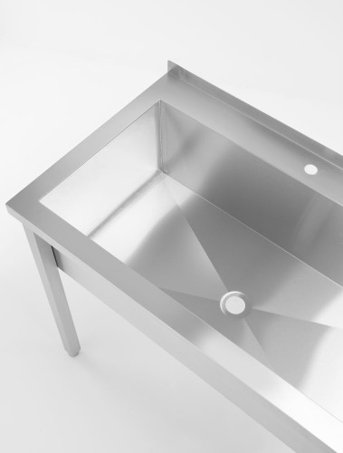 Einzespültisch Budget Line - geschraubt, Tiefe 600 mm, HENDI, Budget Line, 1000x600x(H)850mm