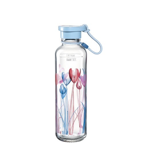 GK/Flasche 0,5l h.blau Flower - Leonardo