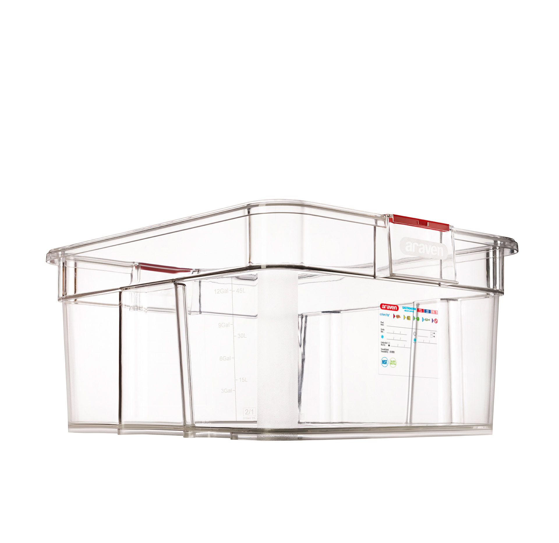 ARAVEN GN 2/1 Lebensmittelbehälter aus ABS Kunststoff, 300mm Höhe und 70 Liter Fassungsvermögen