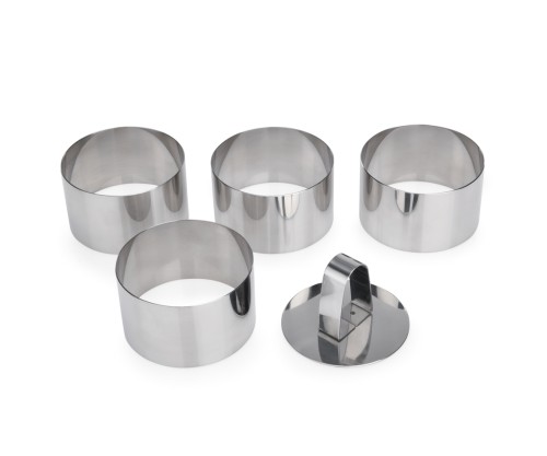 Moussering Set. Edelstahl. 5-teilig, mit Verdichter.