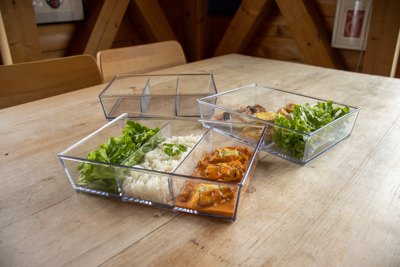 Ornamin Edgy Egon mit 2 Stegen, Farbe: rauchglas, Maße: 260 x 190 x 60mm, Inhalt: 650 ml + 550 ml + 650 ml