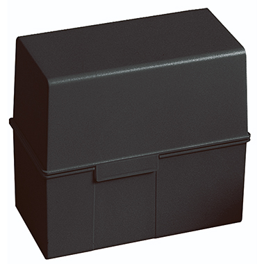 HAN Karteikasten 12,1 x 10,1 x 7,4 cm (B x H x T) DIN A7 quer 300 Karten Polystyrol schwarz