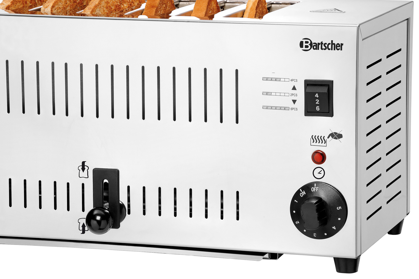 Bartscher Toaster TS60 | Kontrollleuchte:Aufheizen | Maße: 40,5 x 27,5 x 22,0 cm. Gewicht:5,6 kg