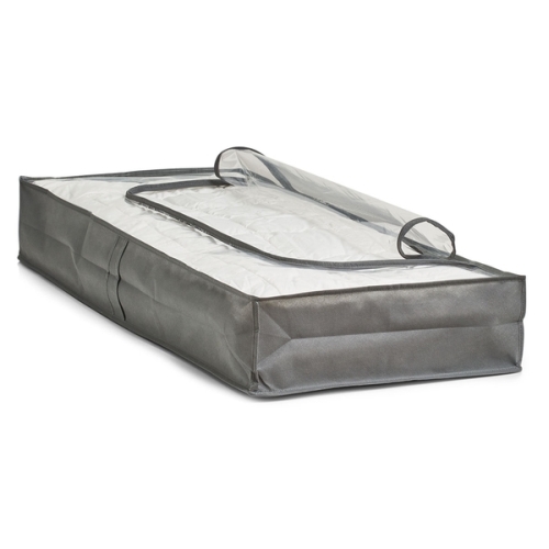 Zeller Unterbett-Aufbewahrungs-Tasche, Vlies, grau 103x45x15 cm