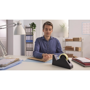 tesa® Tischabroller Easy Cut® Economy 25 mm x 66 m (B x L) schwarz, max. Größe des Klebebandes: 25 mm x 66 m (B x L),