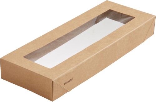 Duni Viking Slim Brick Deckel mit Fenster 1100 ml Braun, 300 Stk/Krt (1 x 300 Stk)