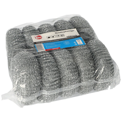 PAPSTAR 10 Topfreiniger, Draht rund Ø 14 cm, 4,5 cm silber , kratzend