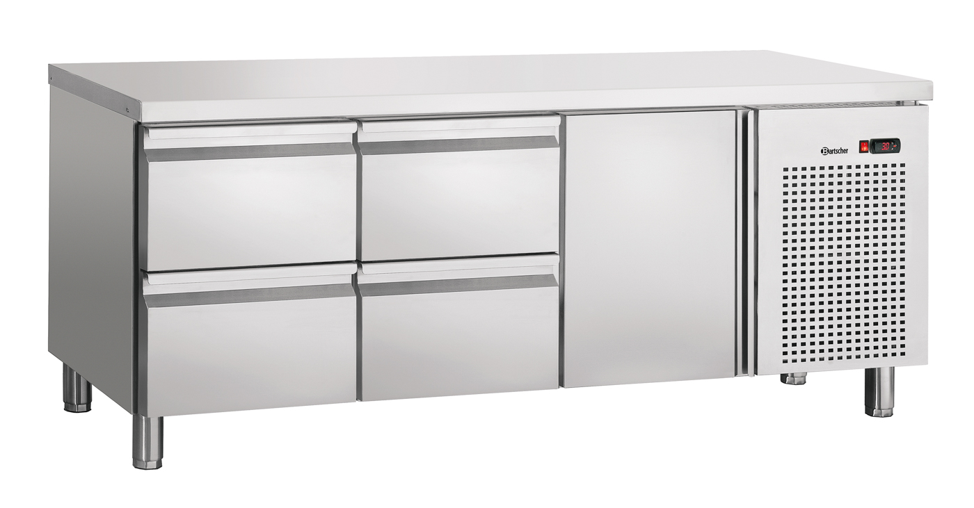 Bartscher Kühltisch S4T1-150 | Höhe Schrank: 554 mm | Maße: 179,2 x 70 x 850 cm. Gewicht: 133 kg