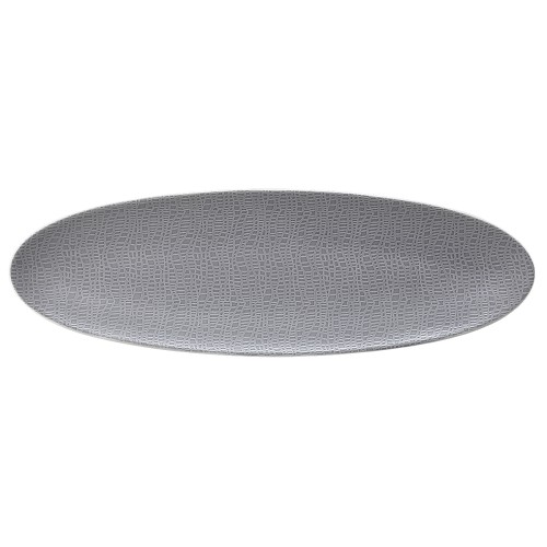 Seltmann Servierplatte schmal 44x14 cm, oval, Form: Life, Dekor: 25675 Fashion elegant grey, hohe Kantenschlagfestigkeit, Made in Germany