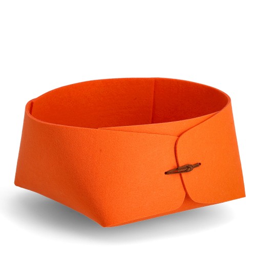 Aufbewahrungskorb, Filz, orange / Maße: 19x19x11,5, faltbar cm
