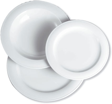 Dessertteller mit Fahne, Durchmesser: 20 cm, Form Thomas NEW TREND, Porzellan, uni weiss.