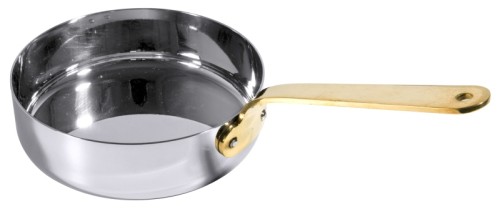 Mini Bratpfanne 12 cm Edelstahl mit Messinggriff