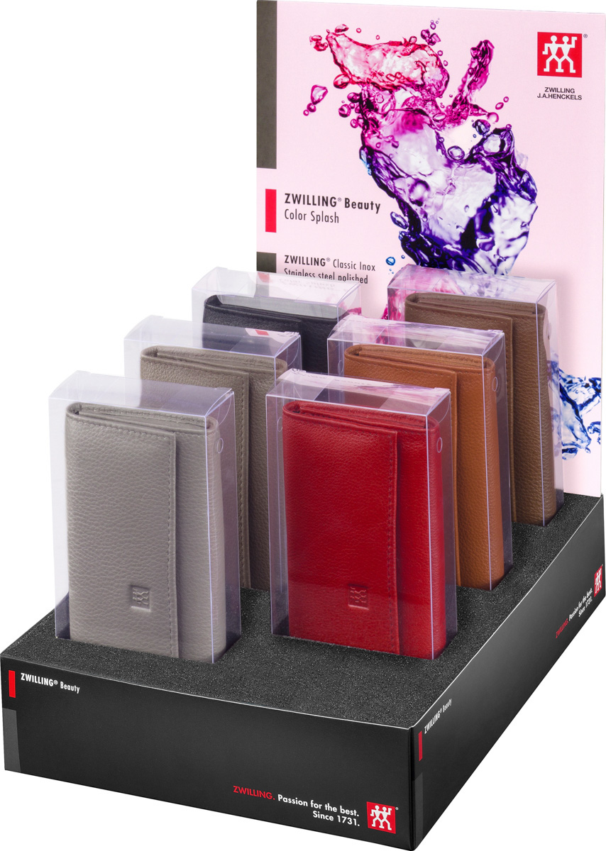 Druckknopfetui, 3-tlg, Rindleder, Bunt, Serie: Classic Inox. Marke: ZWILLING