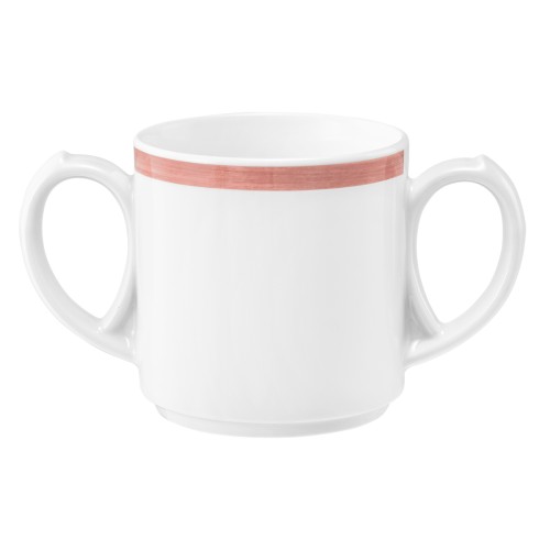 Seltmann Becher mit 2 Henkel 0,28 l, rund, Form: Community, Dekor: 57393 Pinselband 4, hohe Kantenschlagfestigkeit, Made in Germany