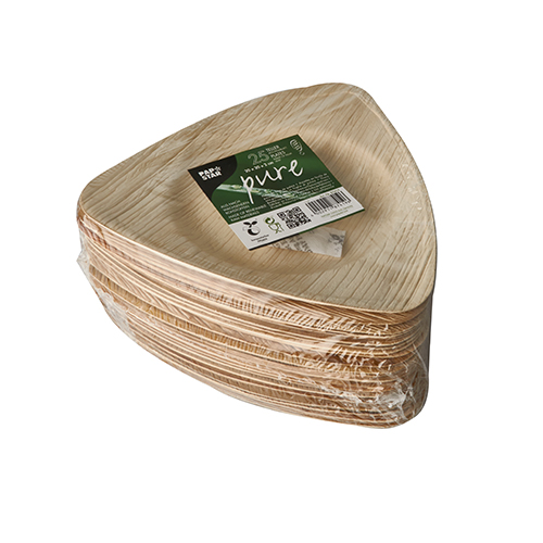 25 Teller, Palmblatt "pure" 3-eckig 20 cm x 20 cm x 2 cm von PAPSTAR