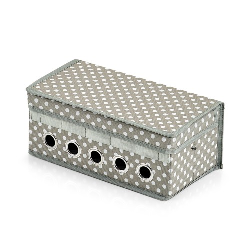 Geschenkband-Box, 100% Polyester, 29x15x12 cm. Farbe: grau. Chaos bei der Aufbewahrung von Geschenkbändern? Mit unserer praktischen