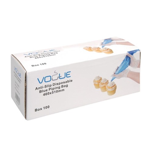 100 Stück Vogue rutschfeste Einweg-Spritztüten blau. Größe pro Tüte: 51(L) x 46(B)cm. Größe (pro Tüte): 51(L) x